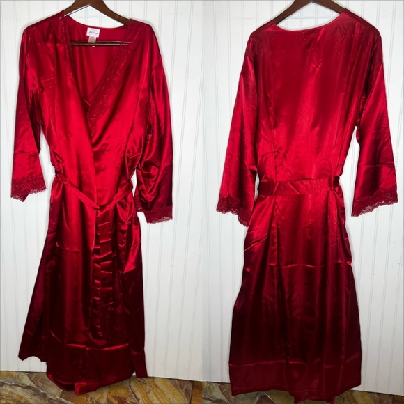 Amoureuse Peignoir Hot Red Size 1X New - Picture 1 of 16